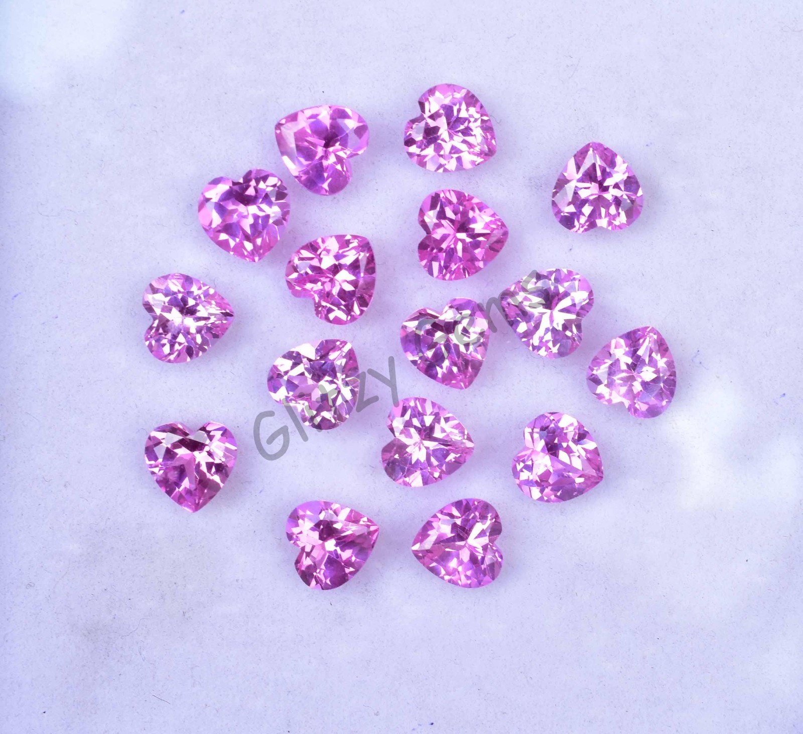 16 Pcs Natural Mogok Pink Ruby Heart 7.60 MM Certified Flawless Loose Gemstone
