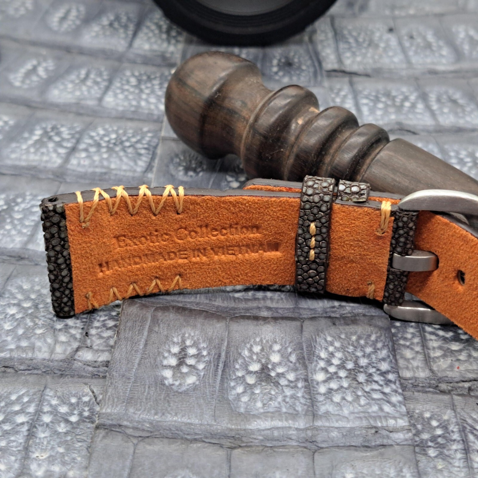 28mm/24mm Stingray Leather Watch Band Bespoke Exotic Leather Minimalist Design