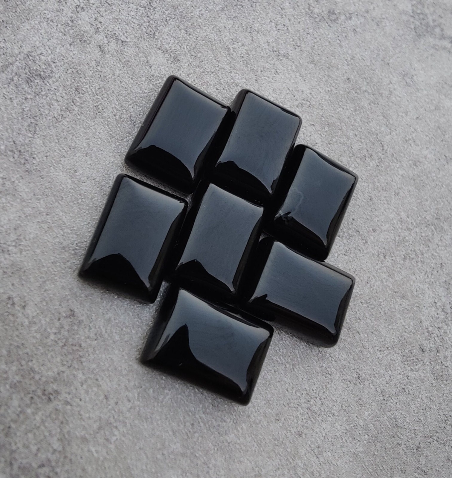 AAA Black Onyx Rectangle Cabochon Natural Polished Gemstone For Jewelry
