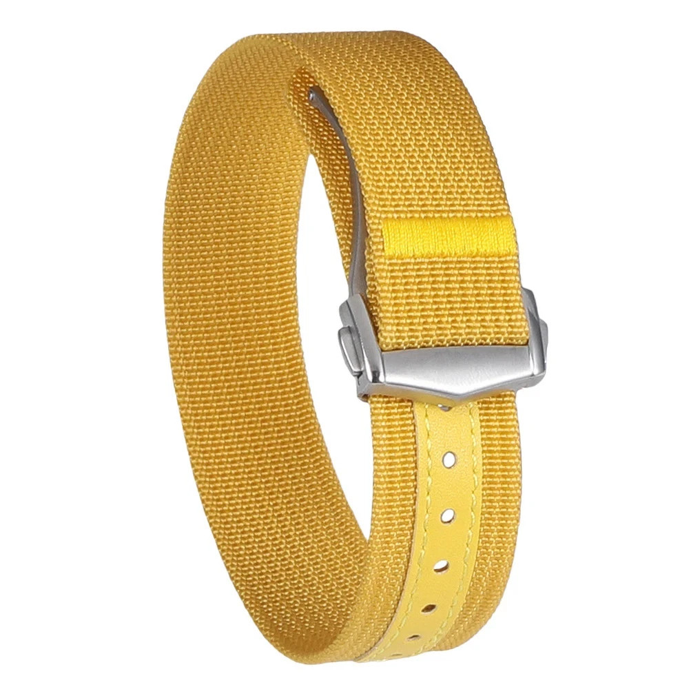 Nylon Watch Strap for Omega 20mm Military Green Ribbed Deployant Buckle Band