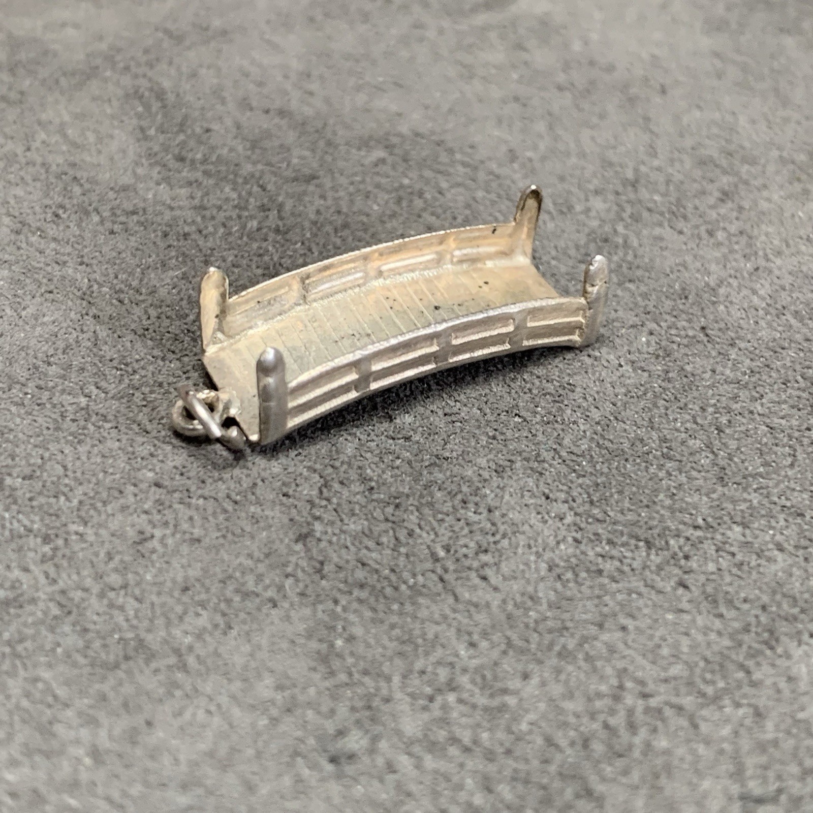 Vintage Arch Garden Bridge Dangle Charm 3D 925 Sterling Silver Asian Style. 1C