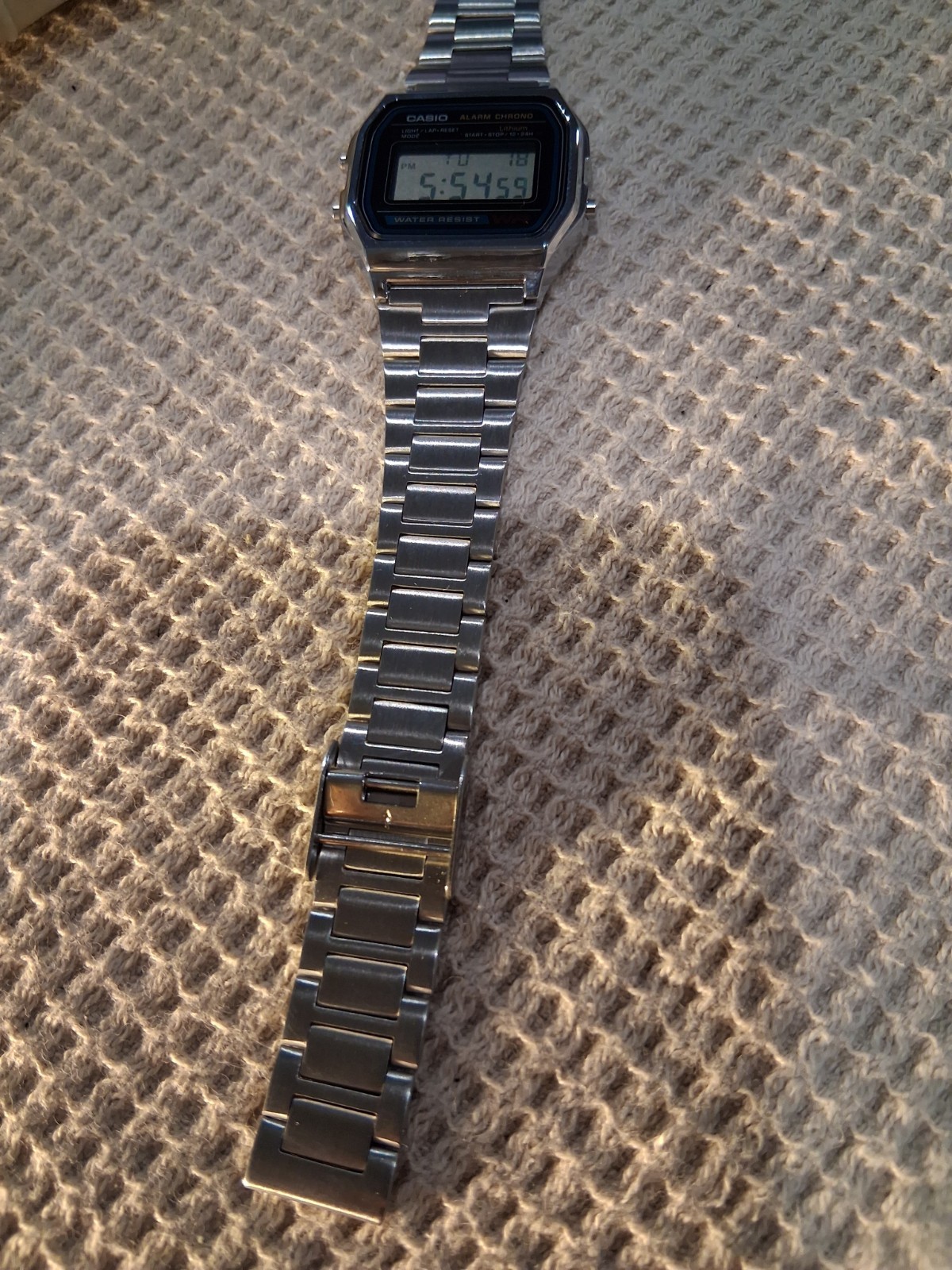 Vintage Casio Digital Watch 593 A158W, Great Condition, Stainless Steel