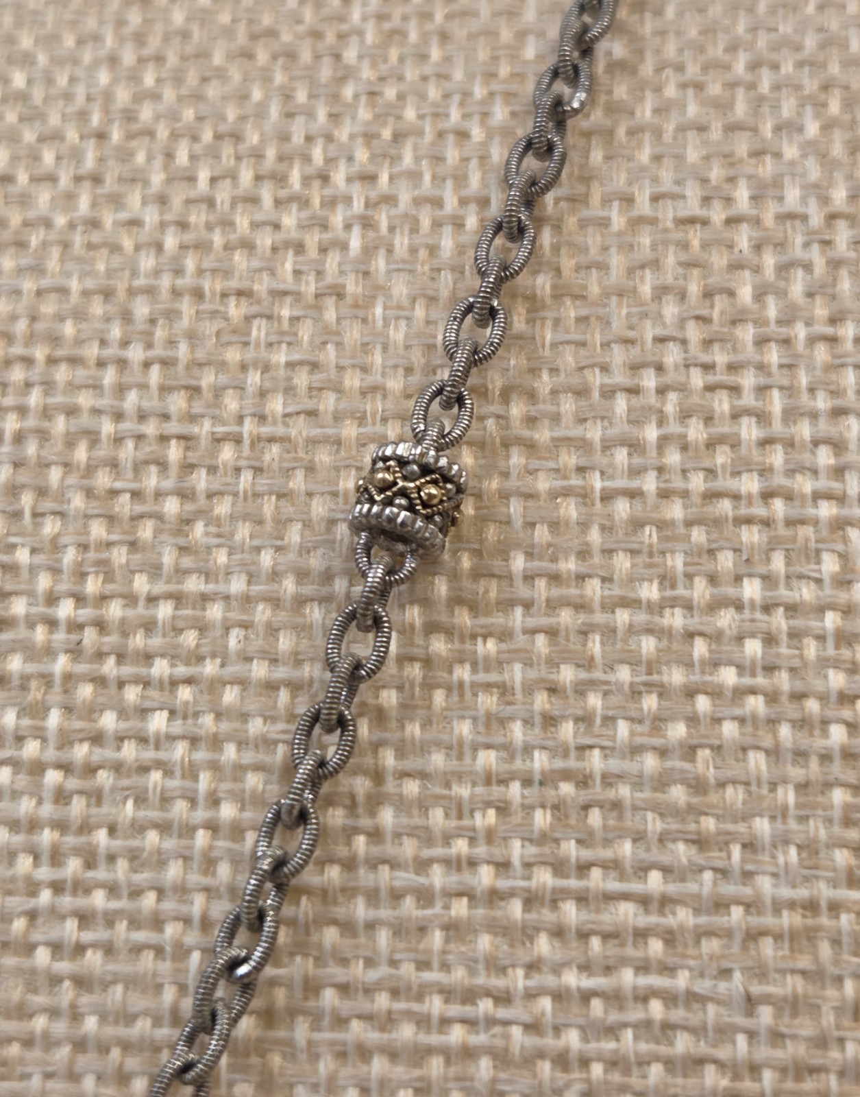 Stunning 18k Gold & Sterling Silver Gabriel & Co Cushion-Cut Pendant 17″ Chain