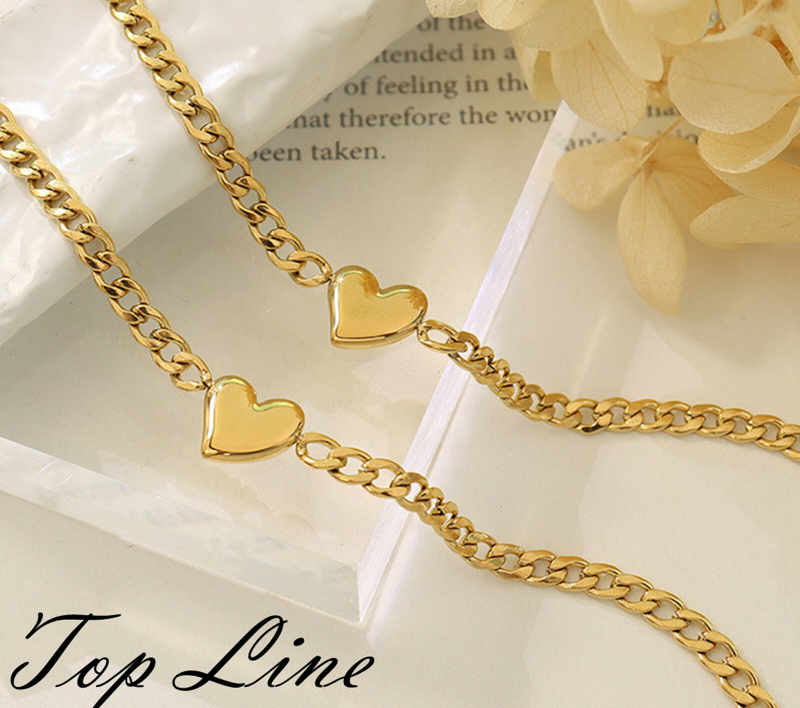 Women Heart Mariner Chain Titanium Stainless Steel Pendant Choker Necklace 14-16