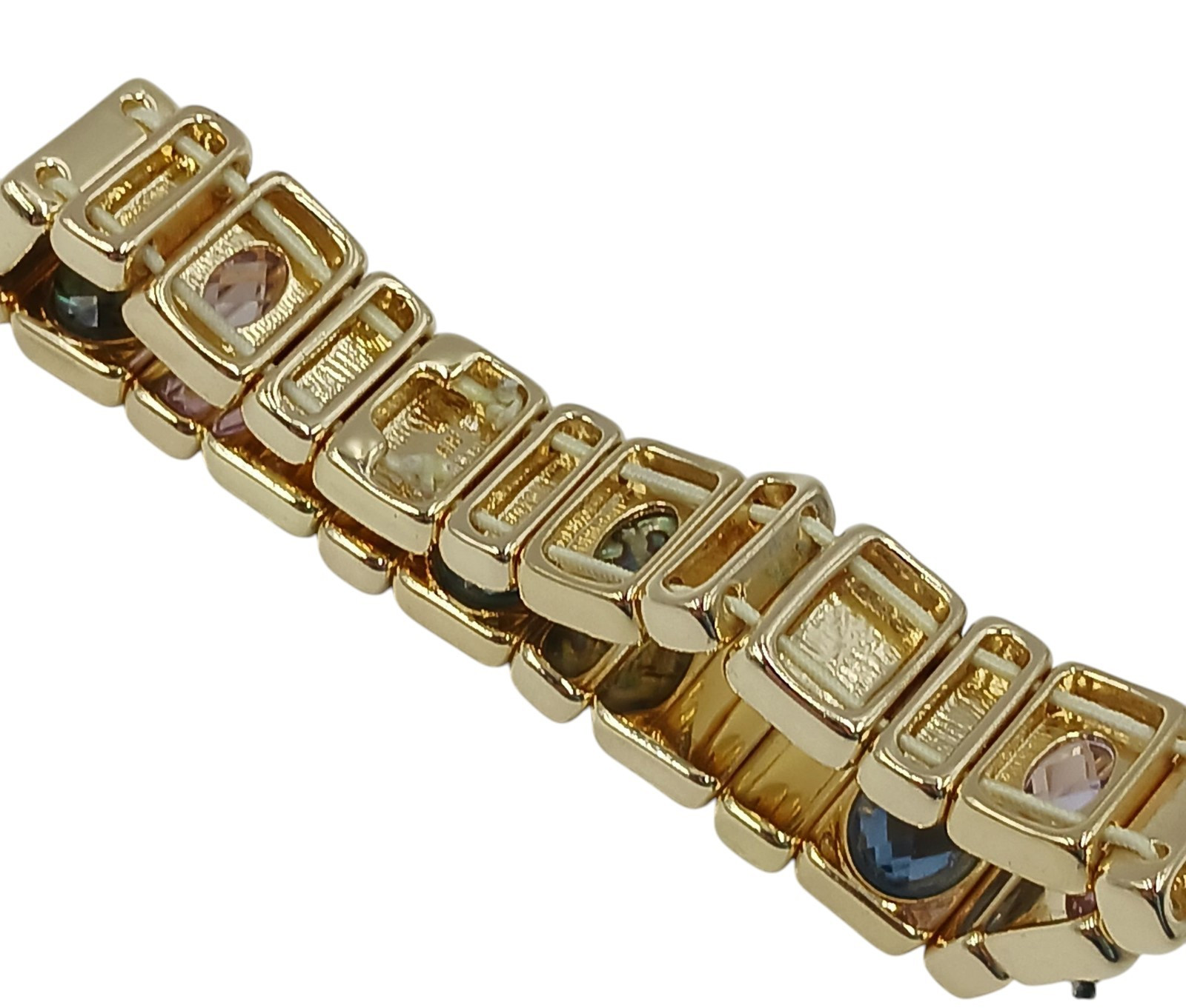 Anne Klein Tile Stretch Bracelet With Zinc Abalone And Plastic Settings Nice New