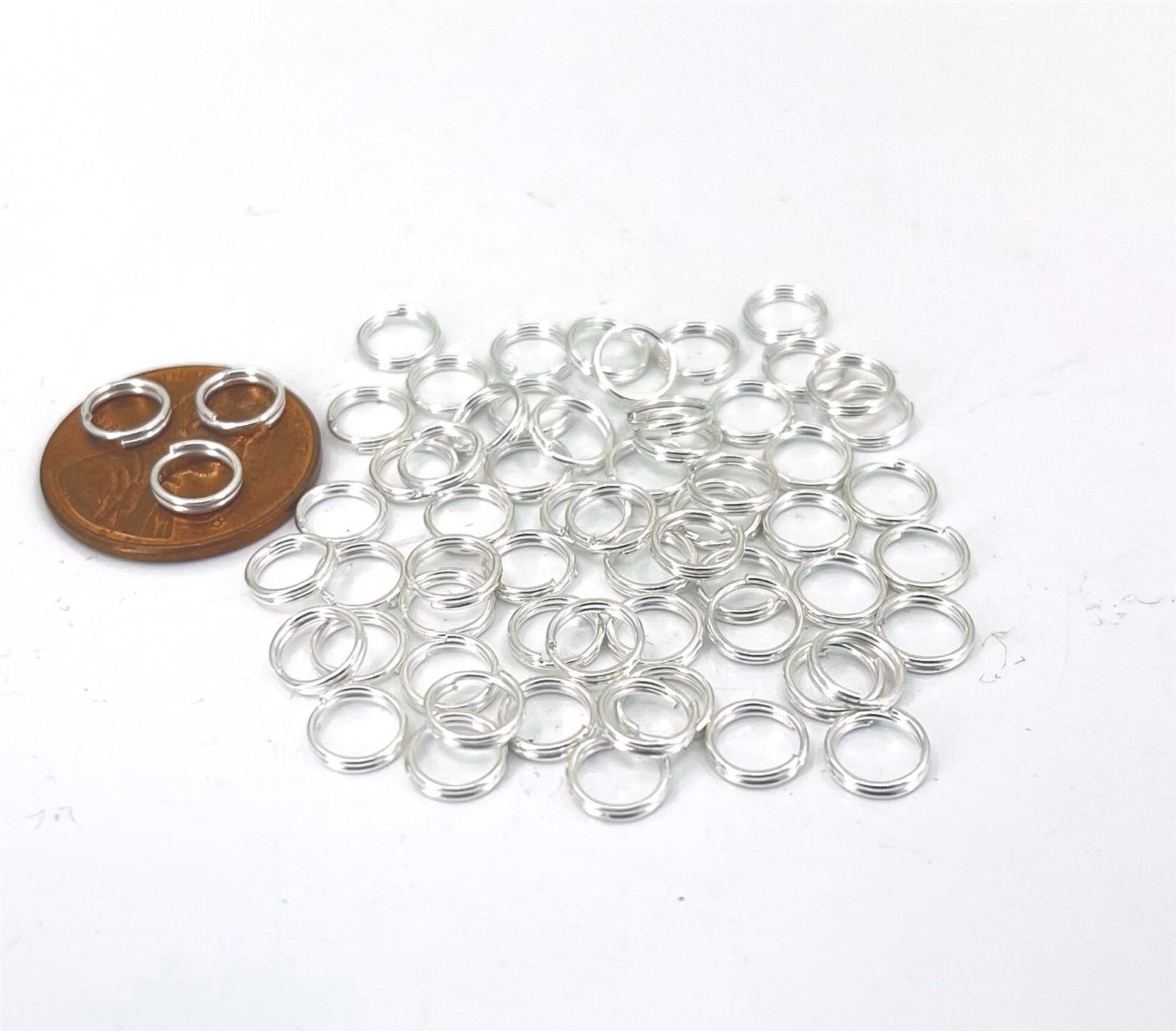50 Split Rings Silver Pewter 6mm JUMP RINGS Splitring