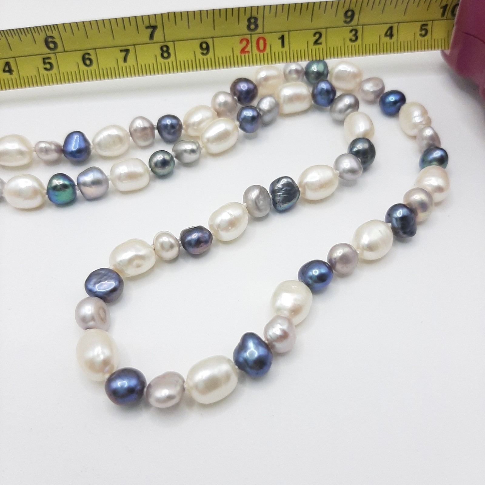 Natural Cultured Baroque Freshwater Pearl Vintage Hand Knotted Necklace 30″