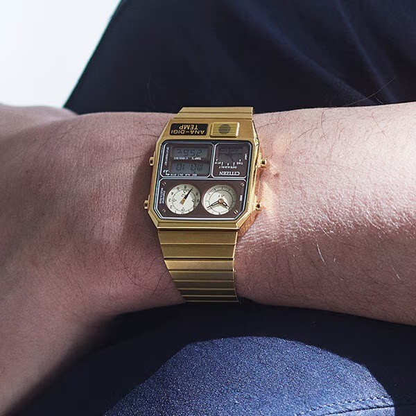 CITIZEN ANA-DIGI TEMP JG2103-72X Gold Analog Digital Men’s Watch NEW BOX