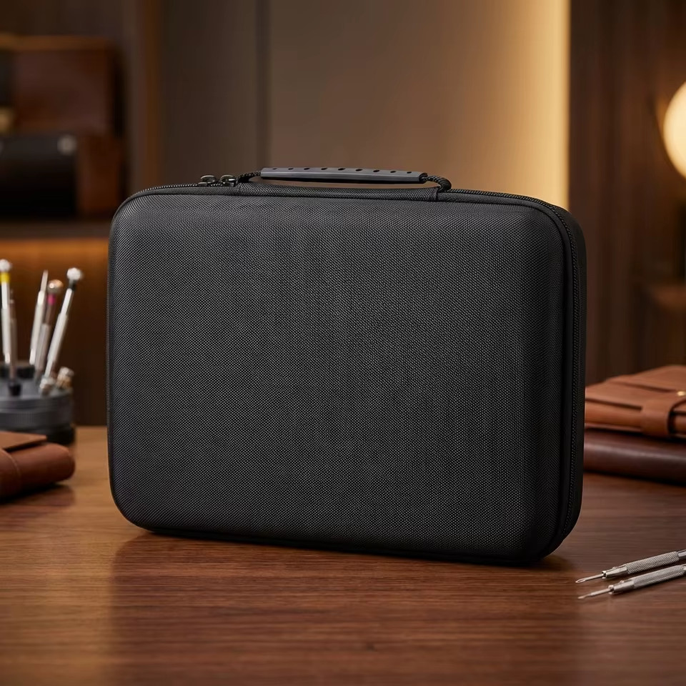 Portable 15 Slot Watch Organizer Box Hard Case with Soft Foam Pillow Inserts
