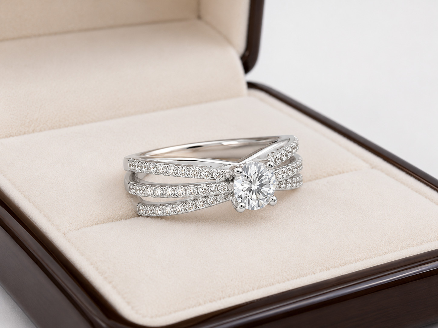 Natural Diamond Engagement & Wedding Ring Round Cut 14K White Gold 1.60 Ct