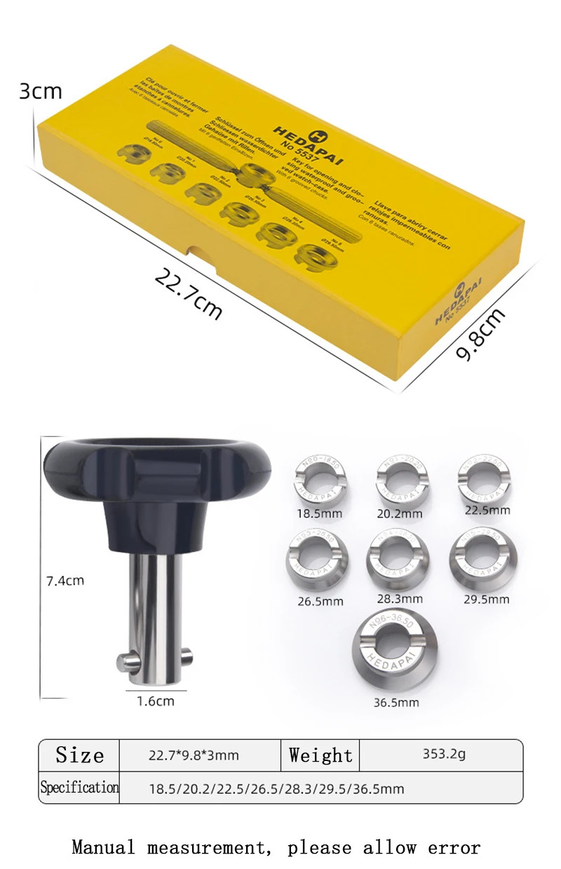 Watch Case Back Opener Wrench Tool Waterproof Screw Back Repair Kit Set