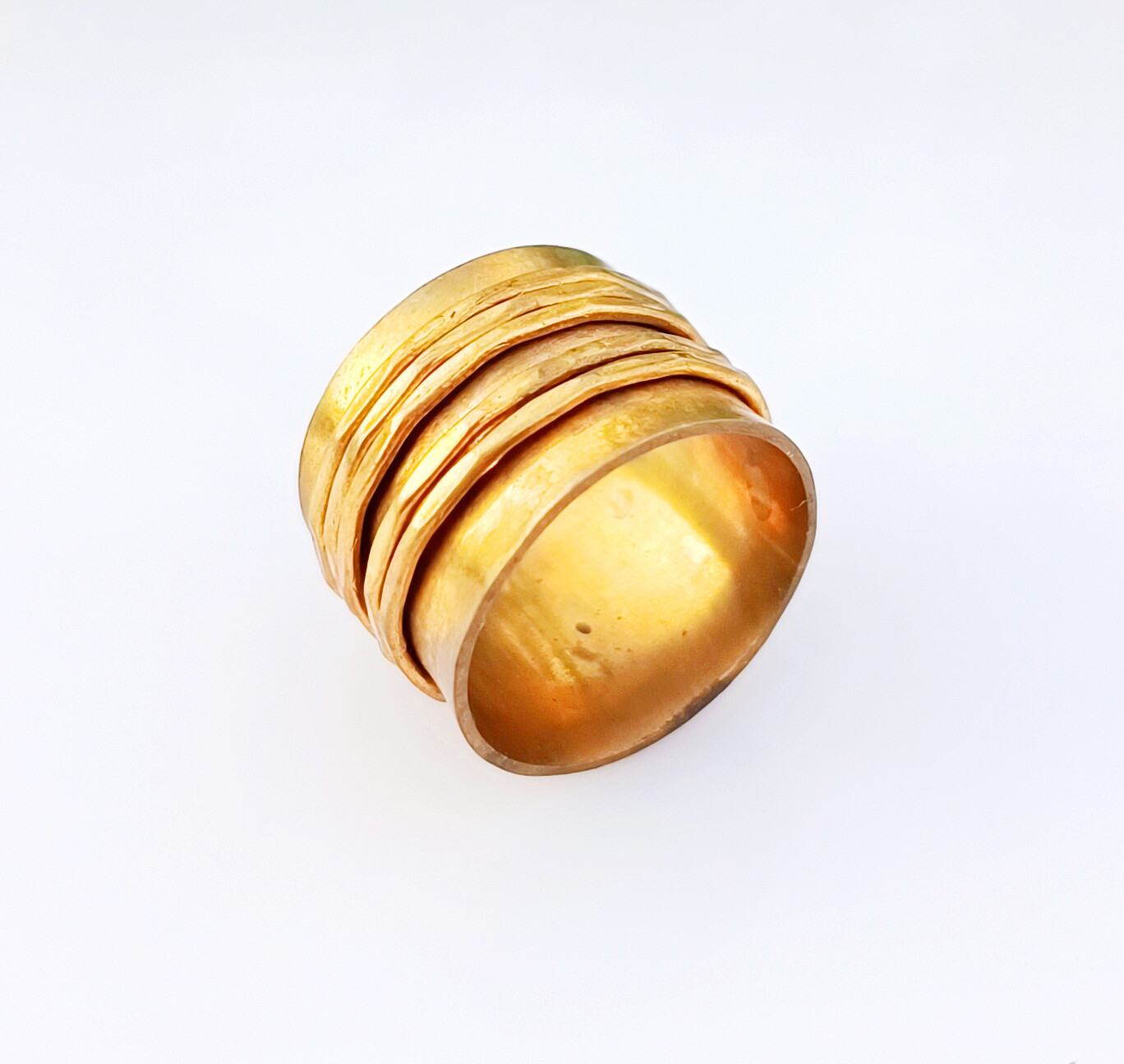 925 Sterling Silver Yellow Gold Plated Spinner Ring