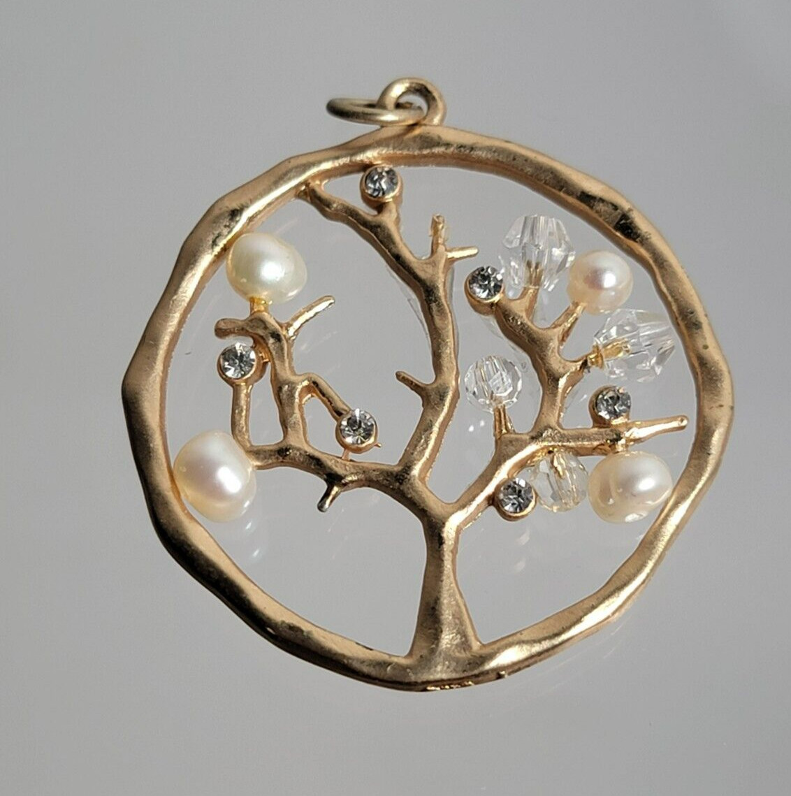 Estate Tree of Life Gold Toned Pendant Only 1 1/2″ (no chain)