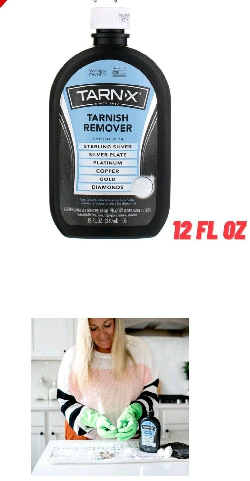 6 Bottles Tarn-X Household Tarnish Cleaner and Remover, Mixed Metals, 12 fl oz