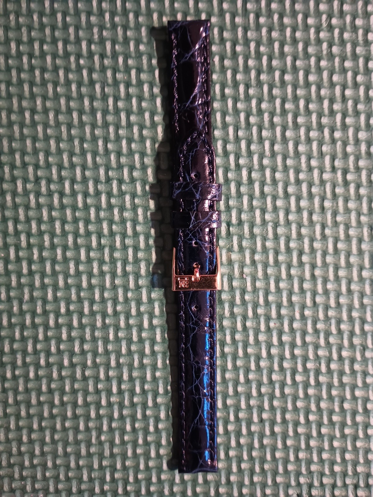Dark Blue Sahara Genuine Crocodile Watch Strap Made In Italy Gold Buckle 12mm