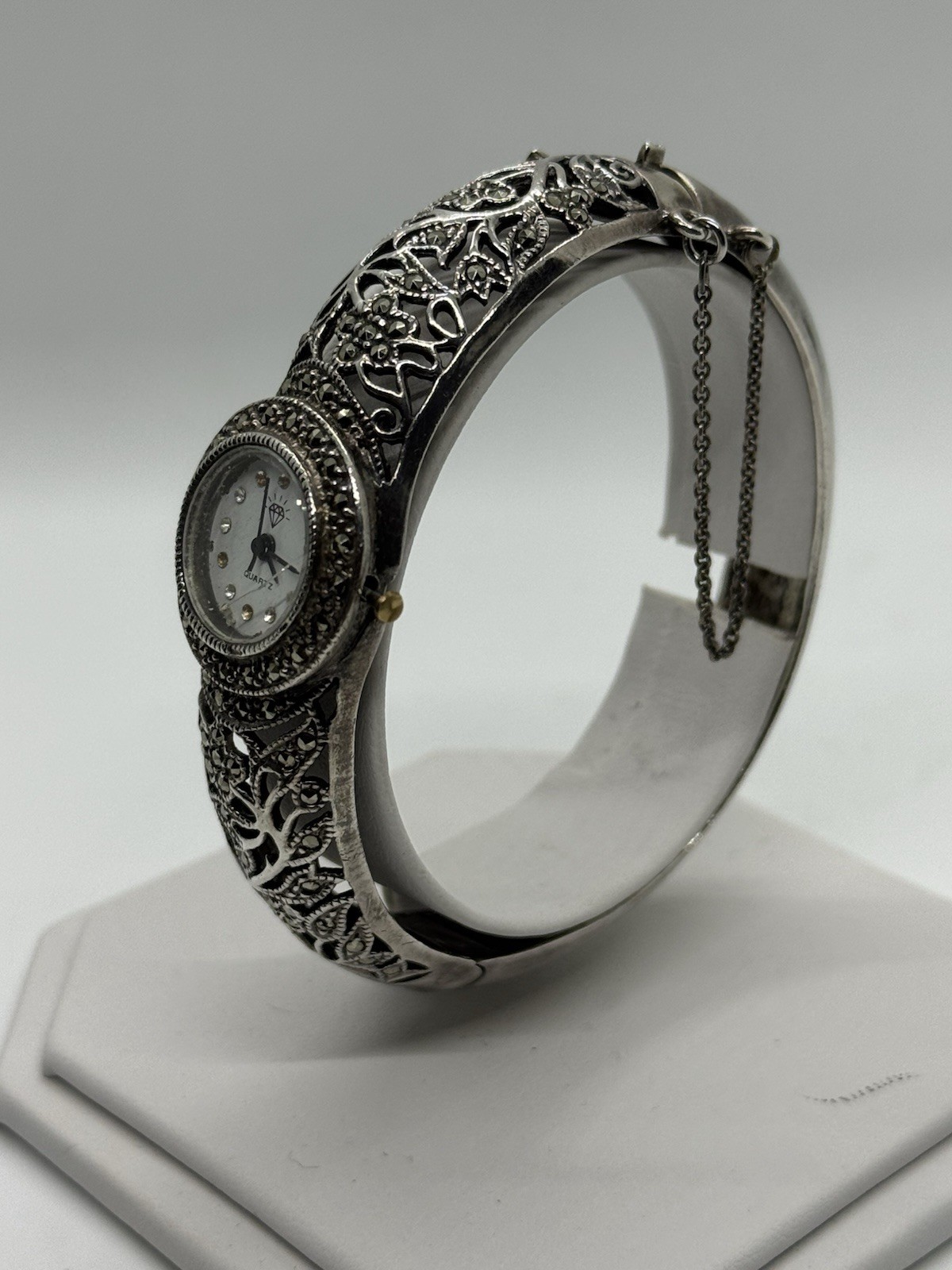 Sterling Silver Market Watch Bracelet Weight 36.3 G