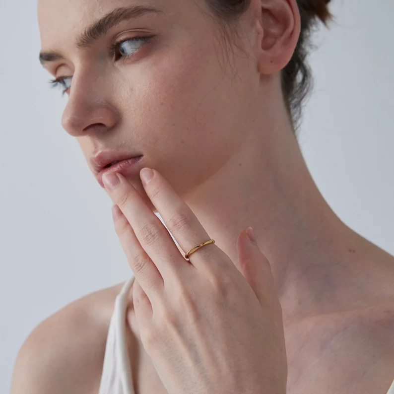 Custom Letter Stacking Couple Ring in 925 Sterling Silver