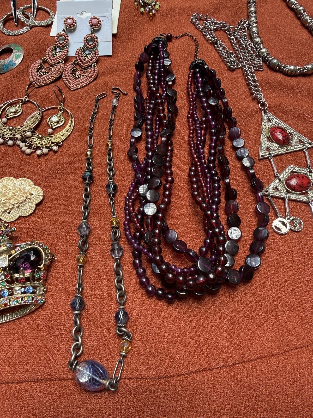 Jewelry NWT & used Earrings pins necklaces most intact, some craft pieces
