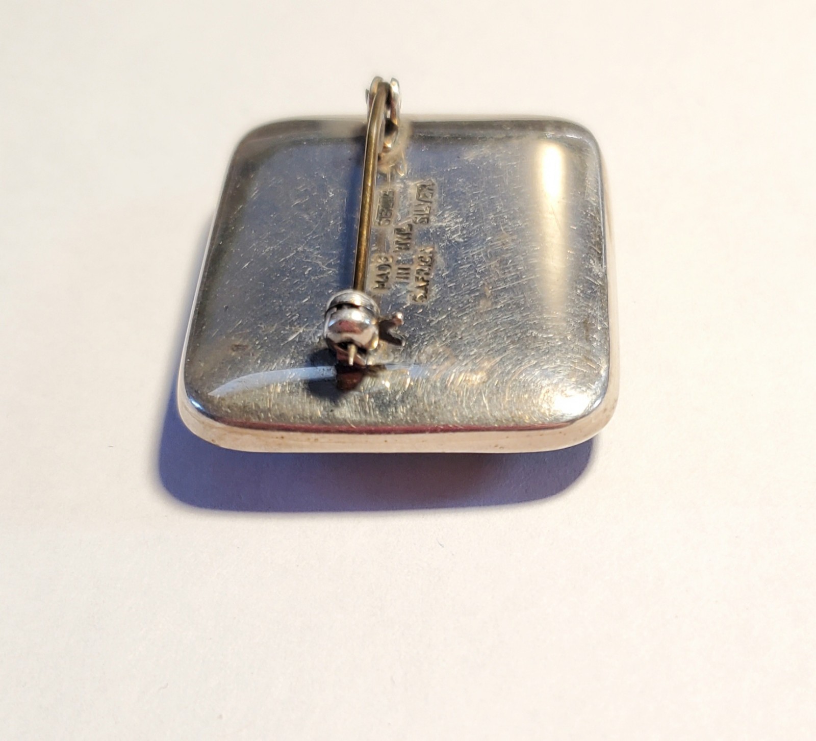 Vintage Modernist Style Brooch, Sterling Silver & Amethyst, WWL S. Africa 15.7 g