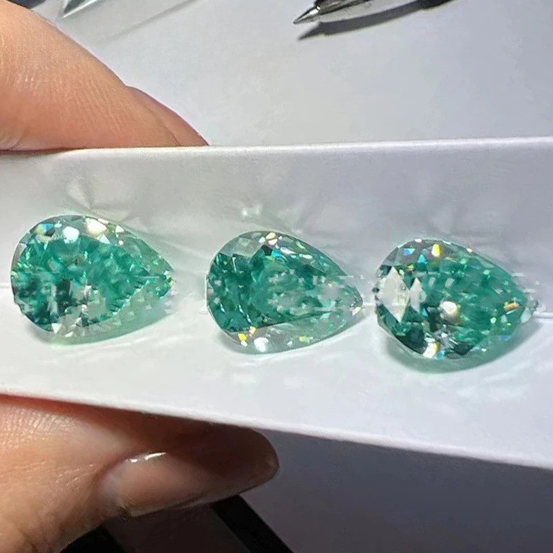 Hot Sale Aqua Blue Multiple Shapes 0.5-5ct Moissanite Stone GRA Certificate VVS1