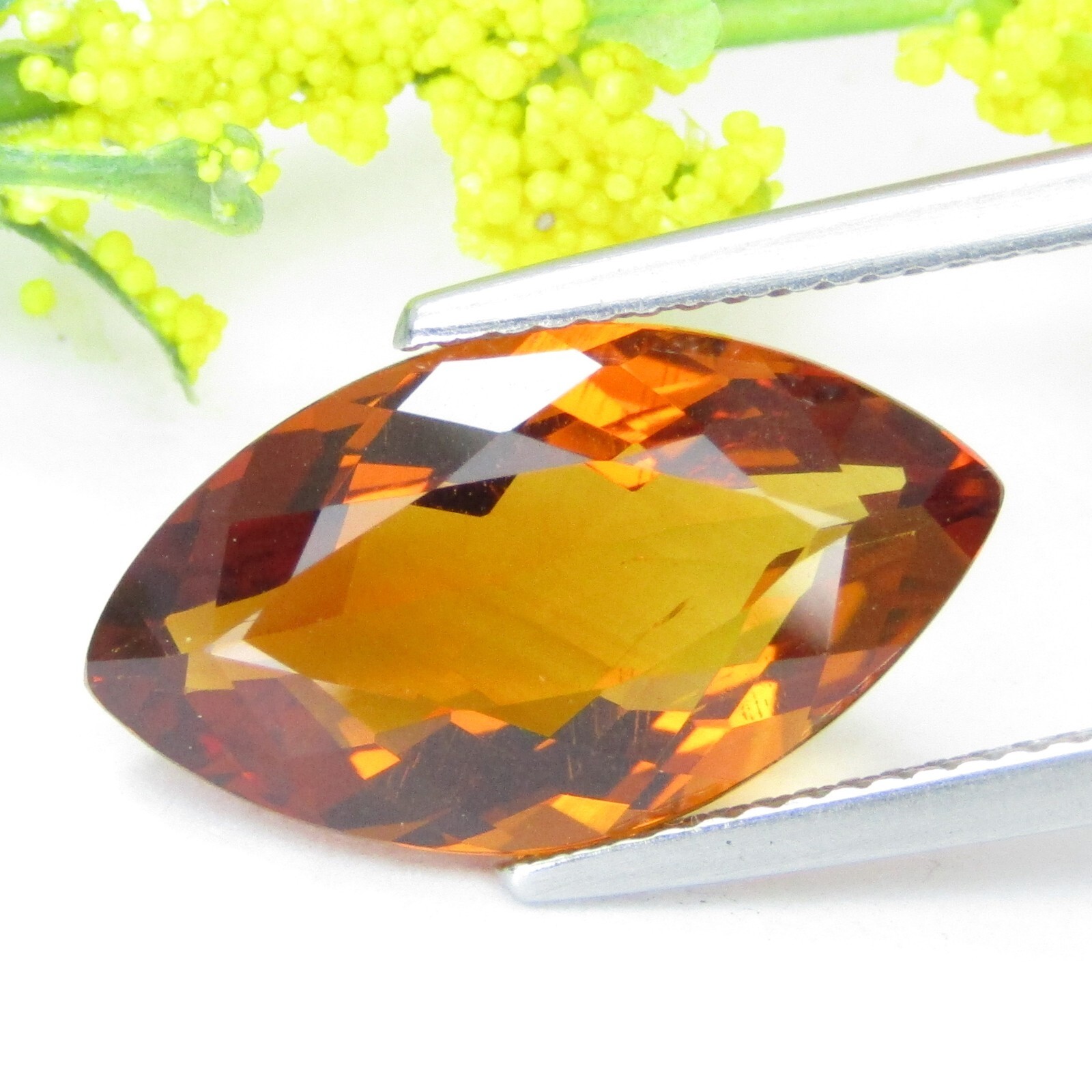 6.45Cts Lustrous Natural Citrine 18x10x6.6mm Marquise Cut Loose Madeira Gemstone