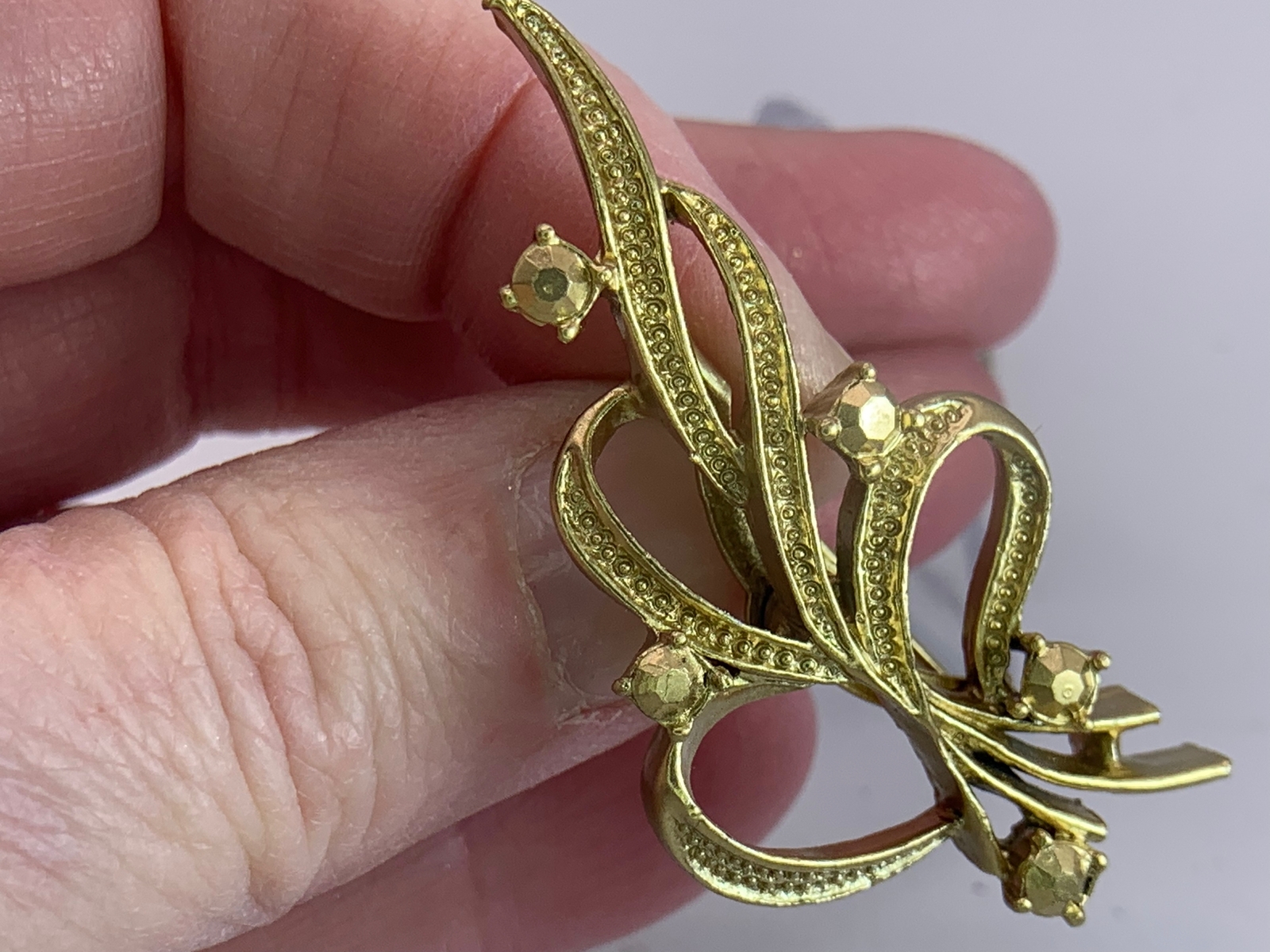 Flowers Flames GERRYS Vintage Silver Brooch Pin M-2359