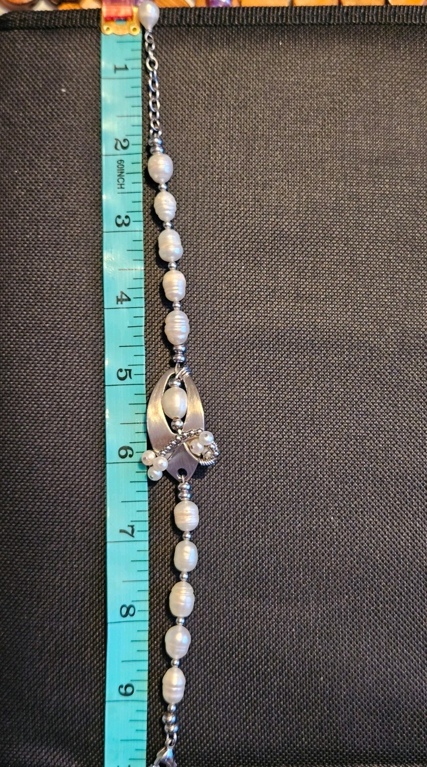 White Boho Style Freshwater Pearl Wire-Wrapped Bracelet, Adjustable