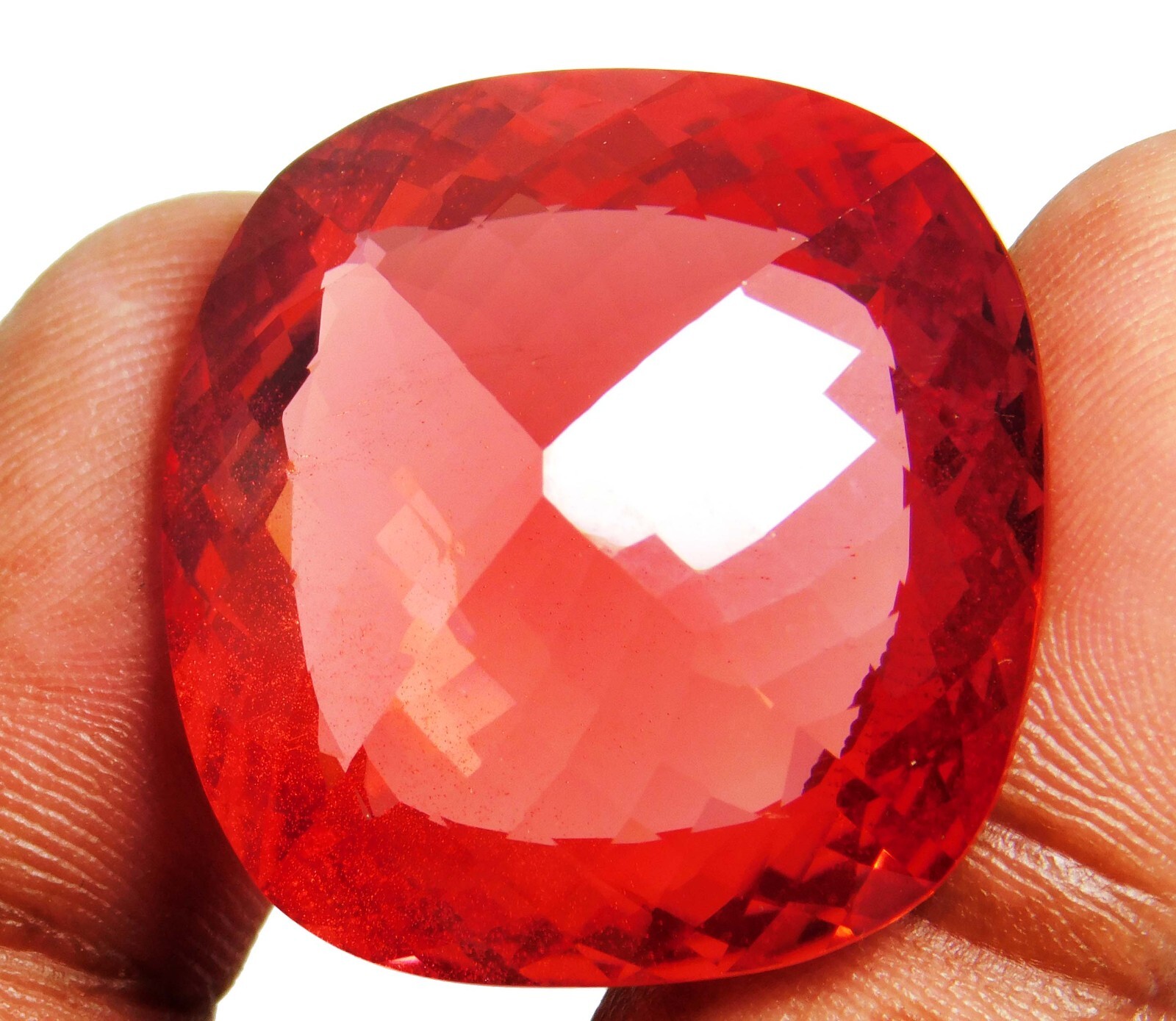 CERTIFIED PREMIUM QUALITY NATURAL SAPPHIRE ORANGISH RED 97.70 Ct CUSHION SHAPE