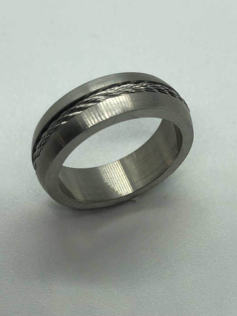 Unisex Stainless Steel Cable Wedding Band Ring 65