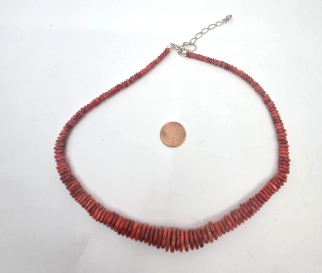 DTR Mine Finds By Jay King Coral Square Graduated Sterling Silver 925 Necklace.