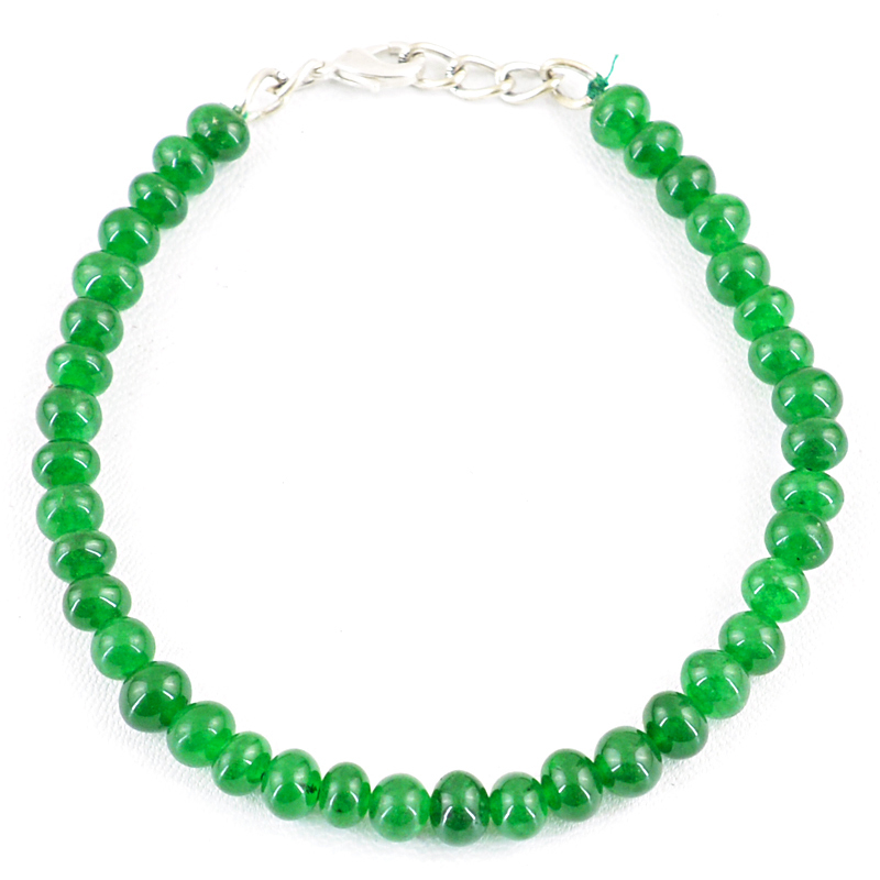 66.50 CTS EARTH MINED ROUND SHAPED RICH GREEN EMERALD BEADS BRACELET – BIG DEAL