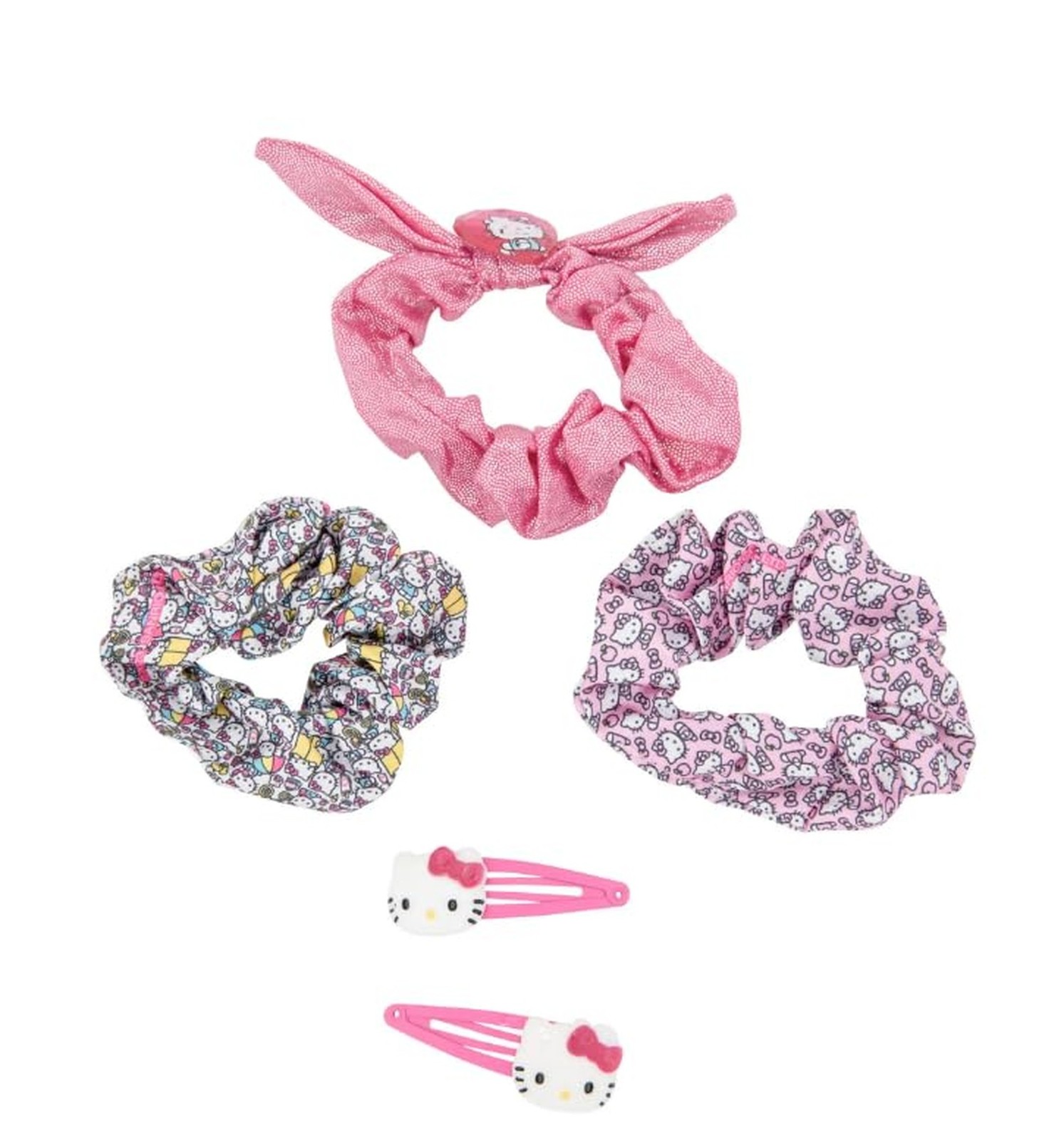 Townley Girl Hello Kitty Scrunchie and Clip 5pc Hair Set
