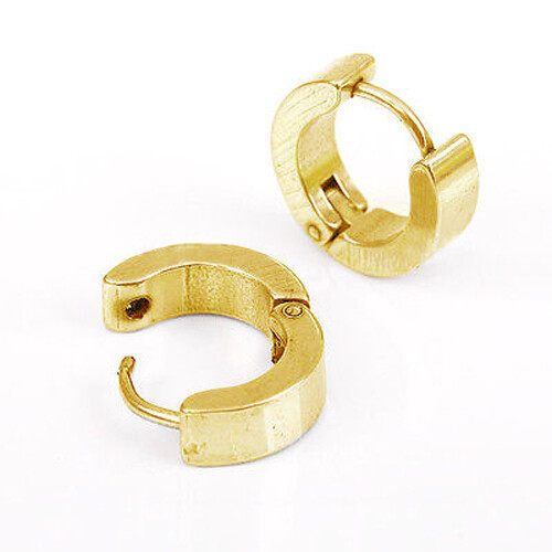 1Pair Punk Mens Women Stainless Steel Hoop Huggies Ear Stud Earrings Gothic US