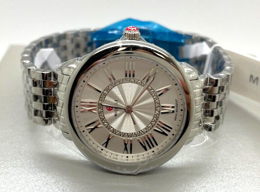 New Michele Serein Mid Stainless Diamond Dial Watch MWW21B000147