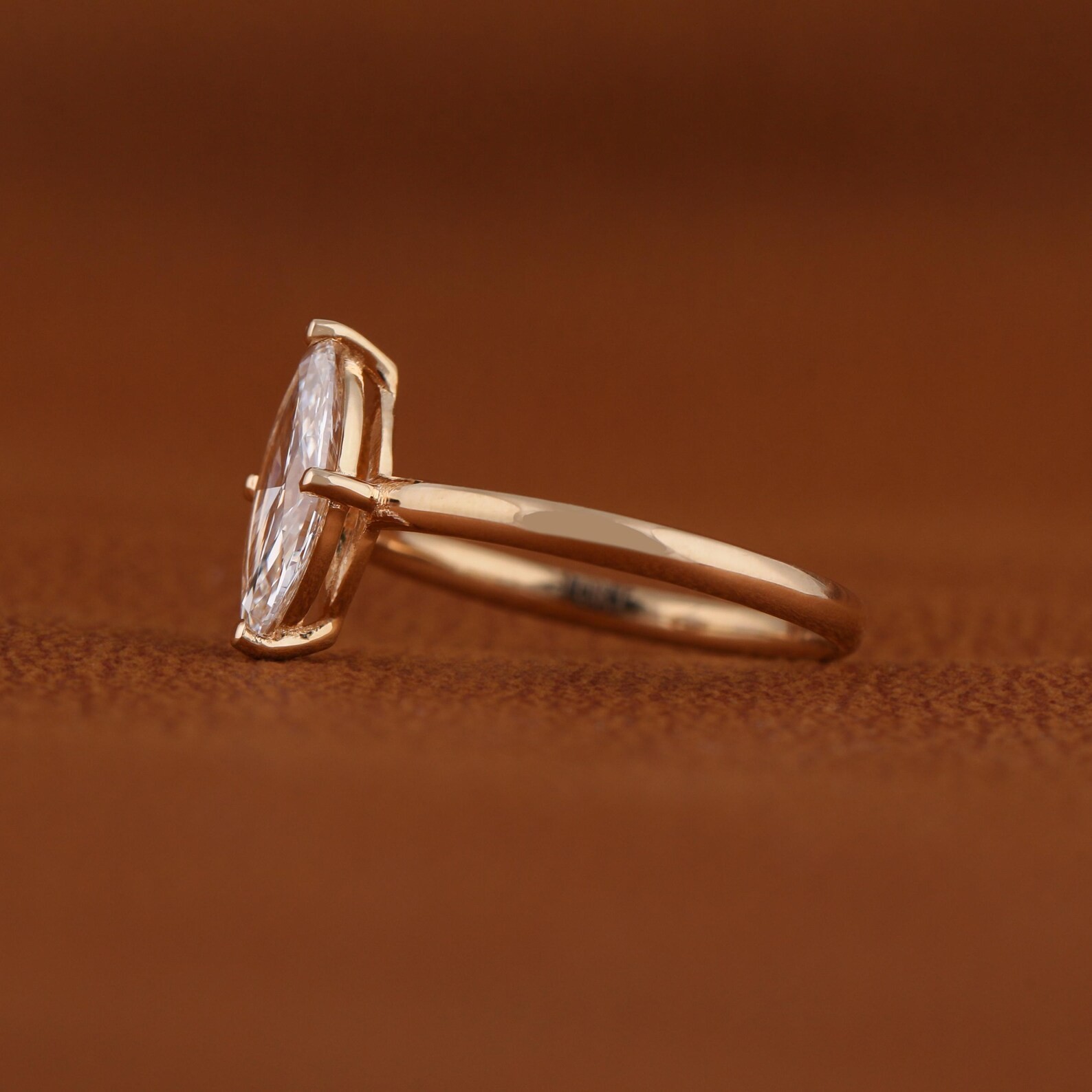1.00TCW Marquise Cut Natural Diamond Engagement Gift Ring 14k Yellow Gold