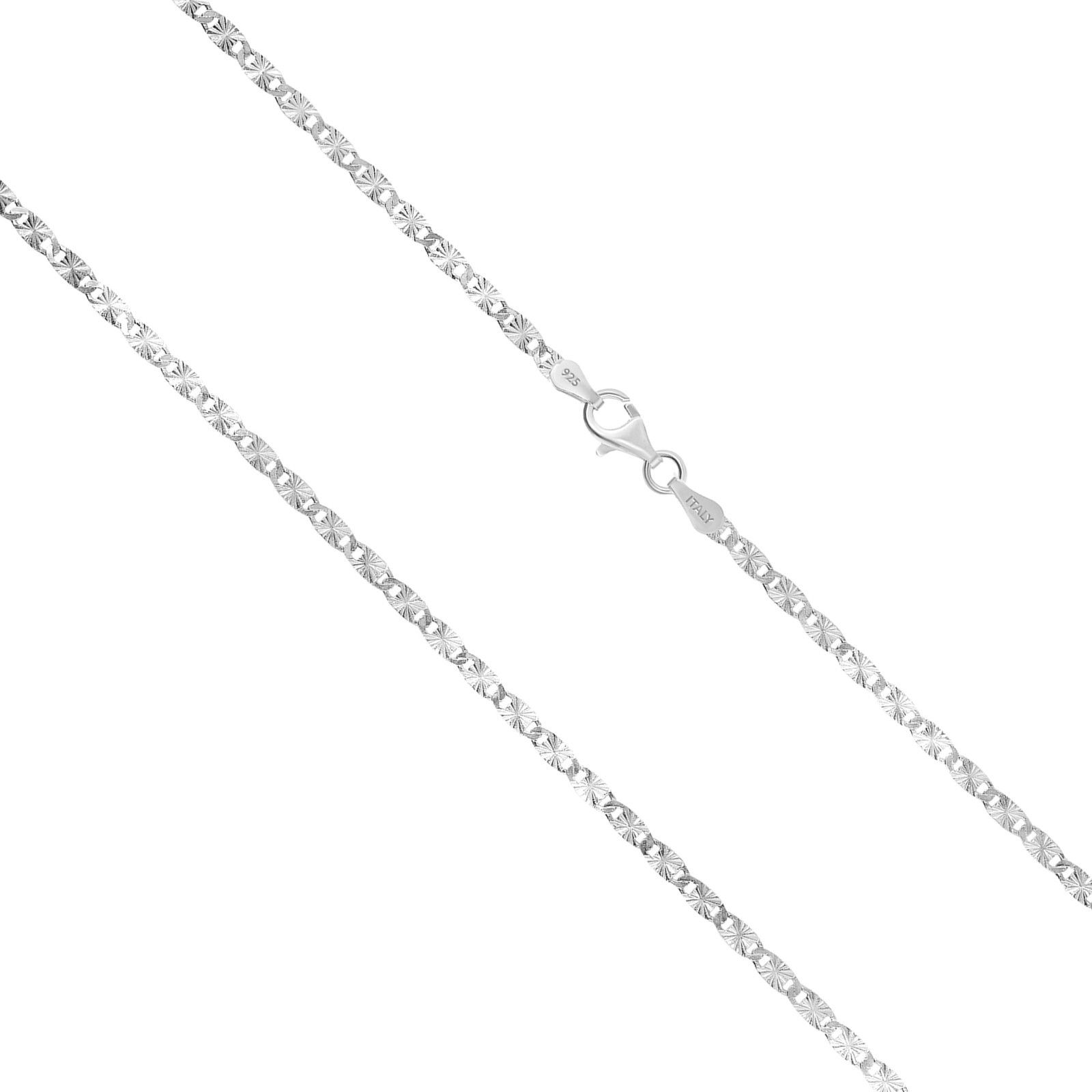 925 Sterling Silver 2.2mm Vale Chain Necklace Nickel Free Made in Italy