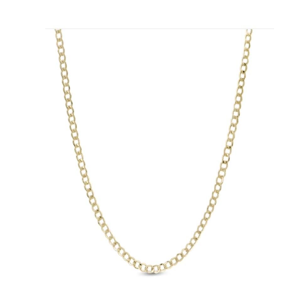 18K Gold Filled Hypo-Allergenic 2mm Italian Cuban Curb Link Chain Necklace G819G