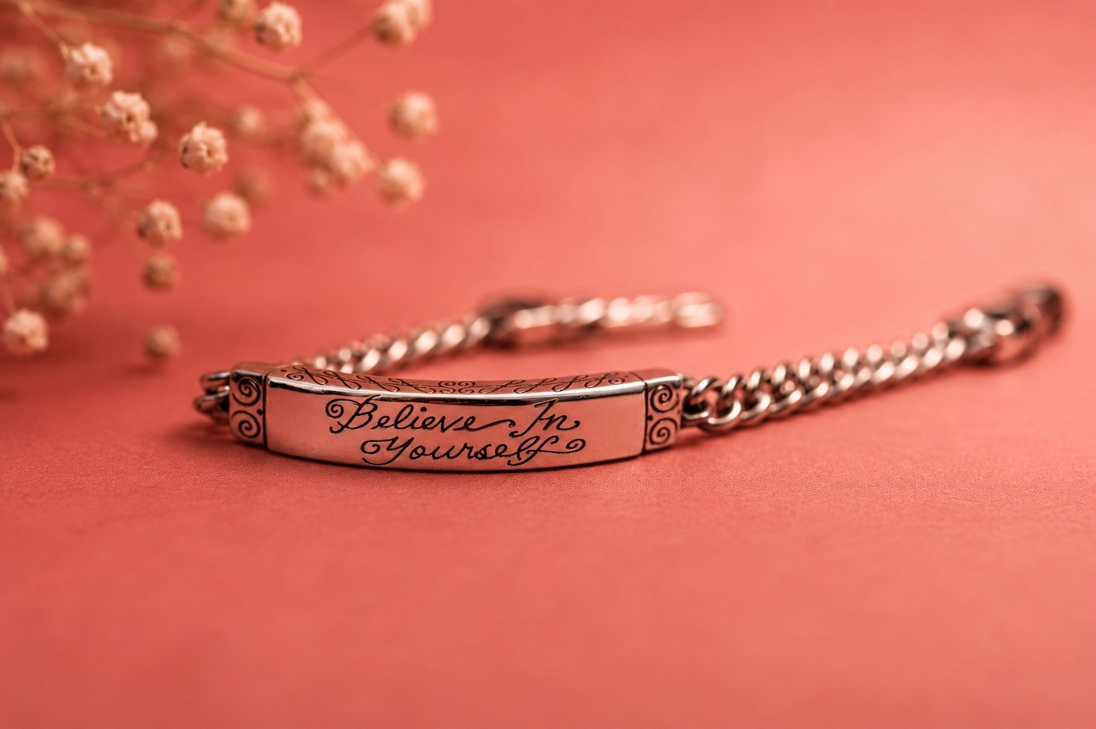 Brighton Silver Plated Bar Link Bracelet “Believe In Yourself “