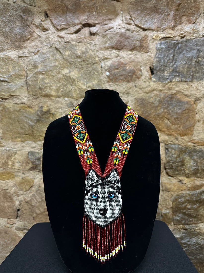 Handmade Necklace Seed Bead Boho American Style Nativ Beaded Multi Strand