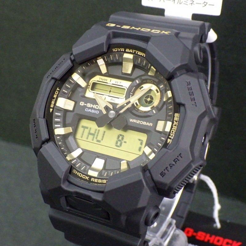 new CASIO G SHOCK GA 010GB 1A9JF Black and Gold Series shock resistant structure
