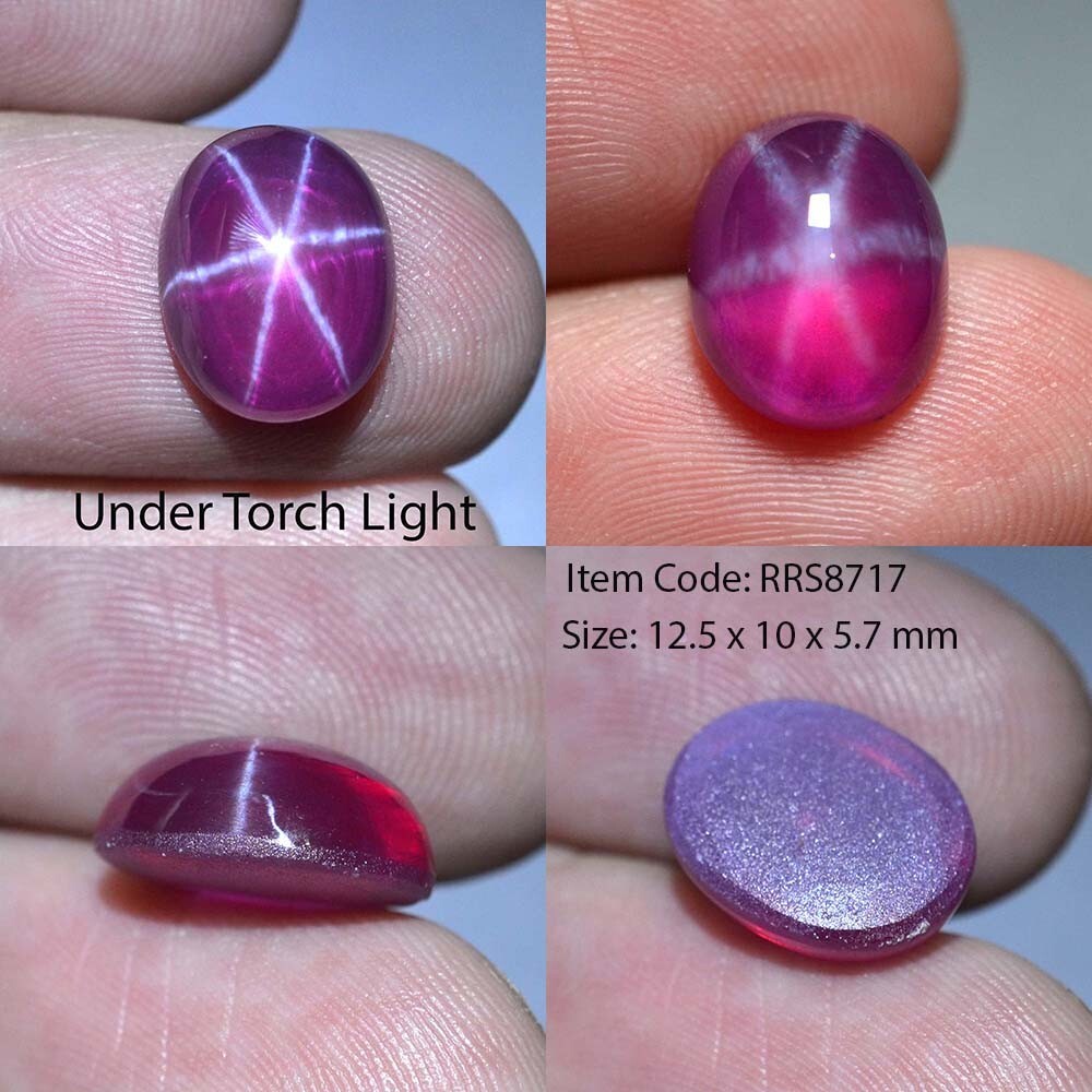 7.90 Ct 12.5×10 MM Red Ruby Star Sapphire 6 Rays Lab Corundum VDO RRS8717