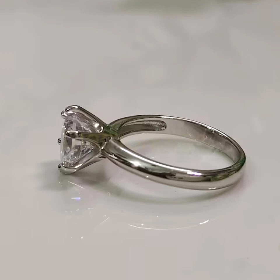 Certified 2.50 Ct. White Round Treated Diamond Solitaire Ring in 925 Silver