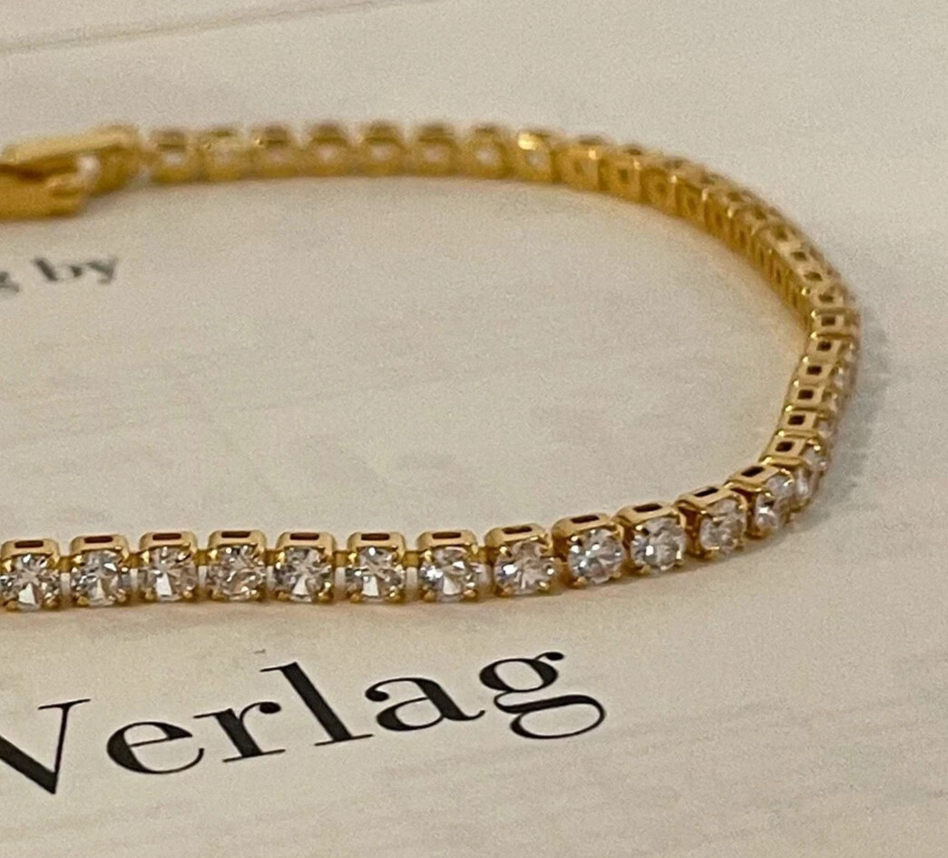Genuine Natural Diamond Beautiful GH/SI-I2 Tennis Bracelet In 14k Yellow Gold