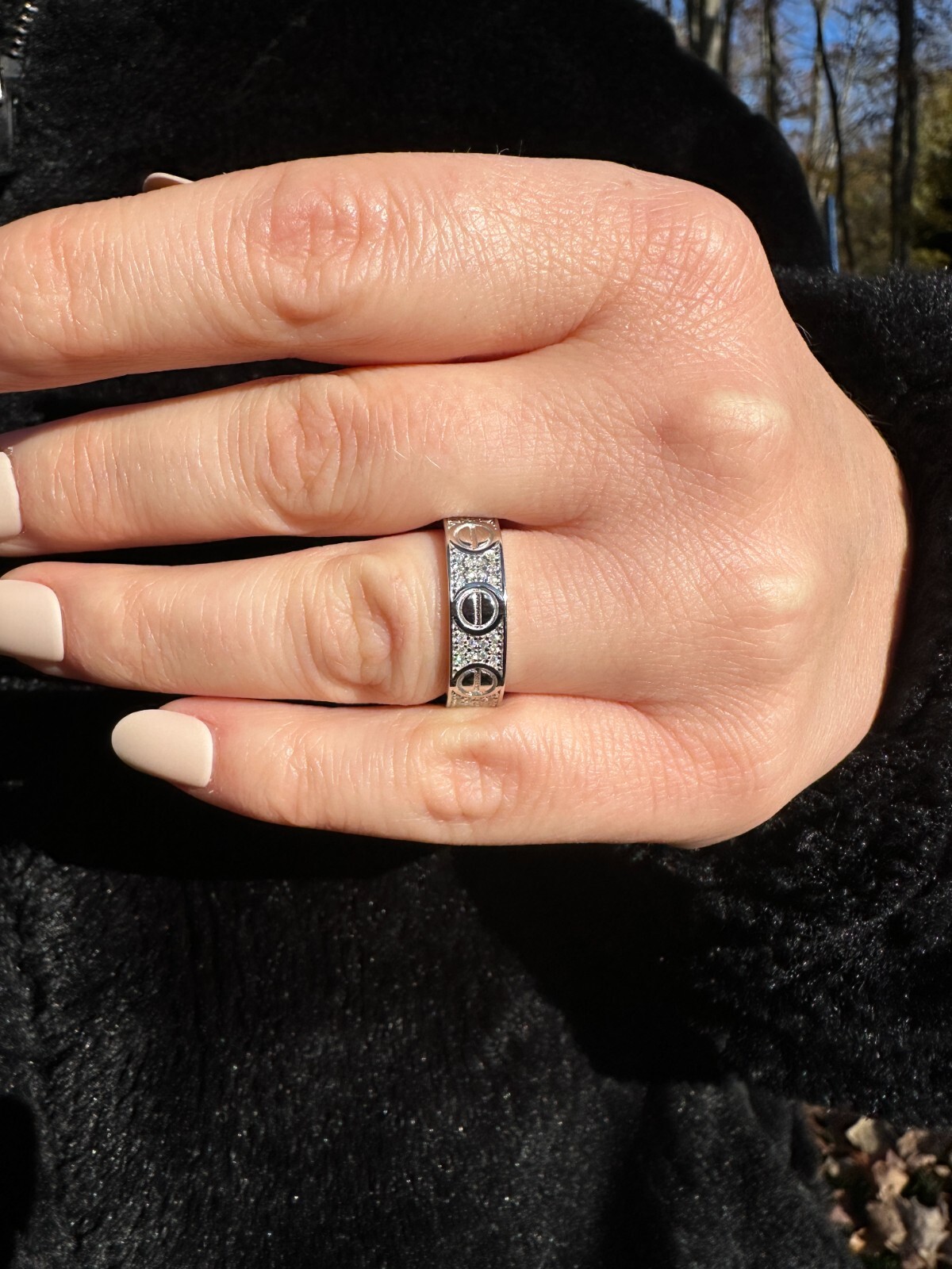 Real Iced Moissanite Eternity Band Wedding Screw Ring Pass Tester 925 Silver 5mm