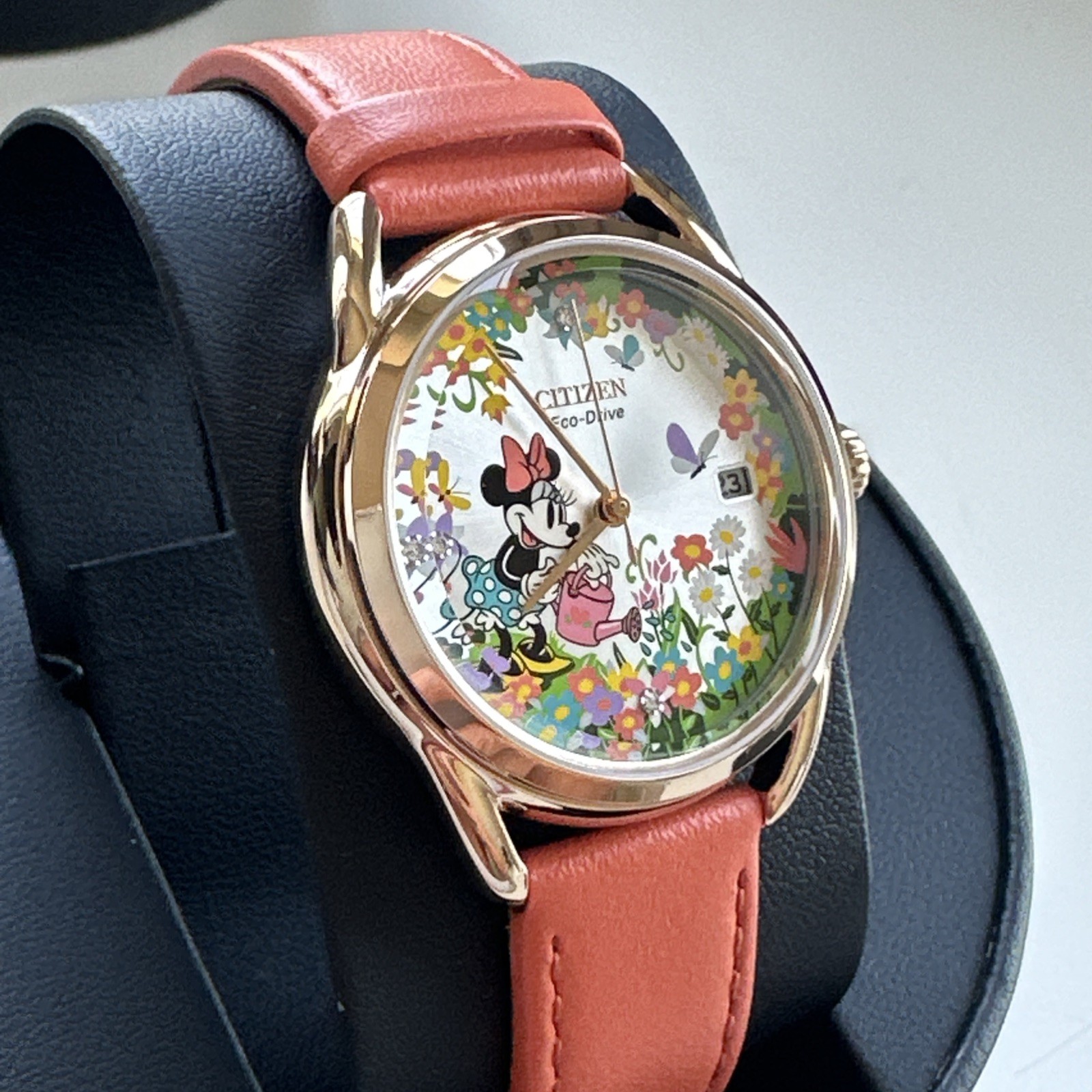 Citizen FE6087-04W Gardening Minnie Disney Collection Diamond Floral Dial Watch