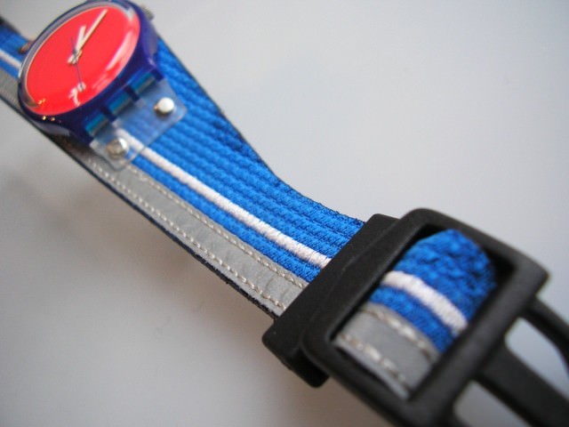 MY DEFENITION OF! Colorful Red & Blue Swatch with Buckle Clasp Band! NIB-RARE!