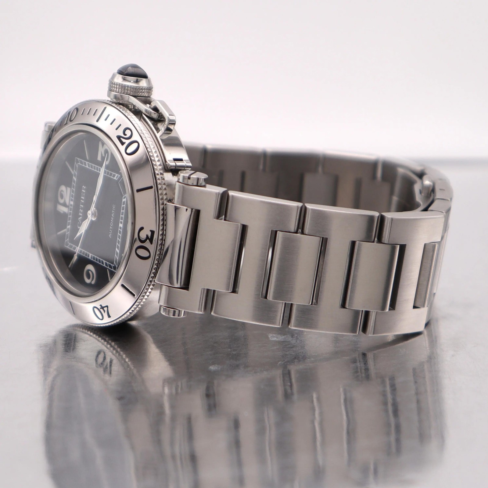 Cartier Pasha de Cartier 40mm Steel Black Dial Automatic Watch 2790