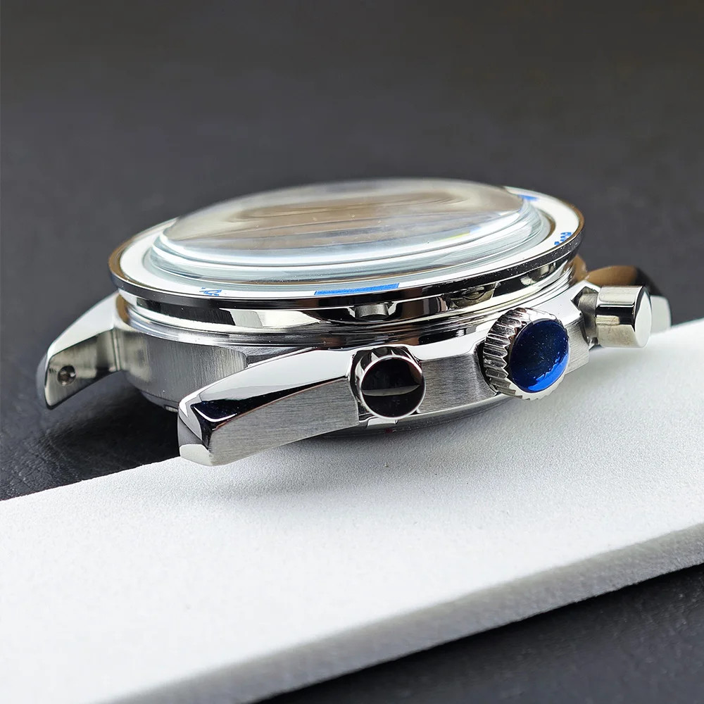 39.7mm Men’s Metal Case for VK63 Movement Watch Parts 20mm Strap Watch Box