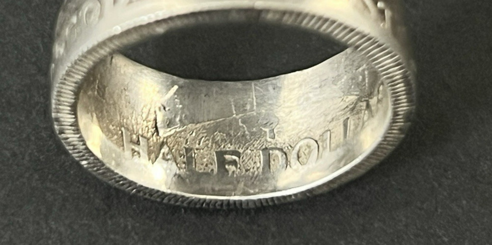 Vtg Silver 1956 In God We Trust Liberty USA Half Dollar Handcrafted Coin Ring
