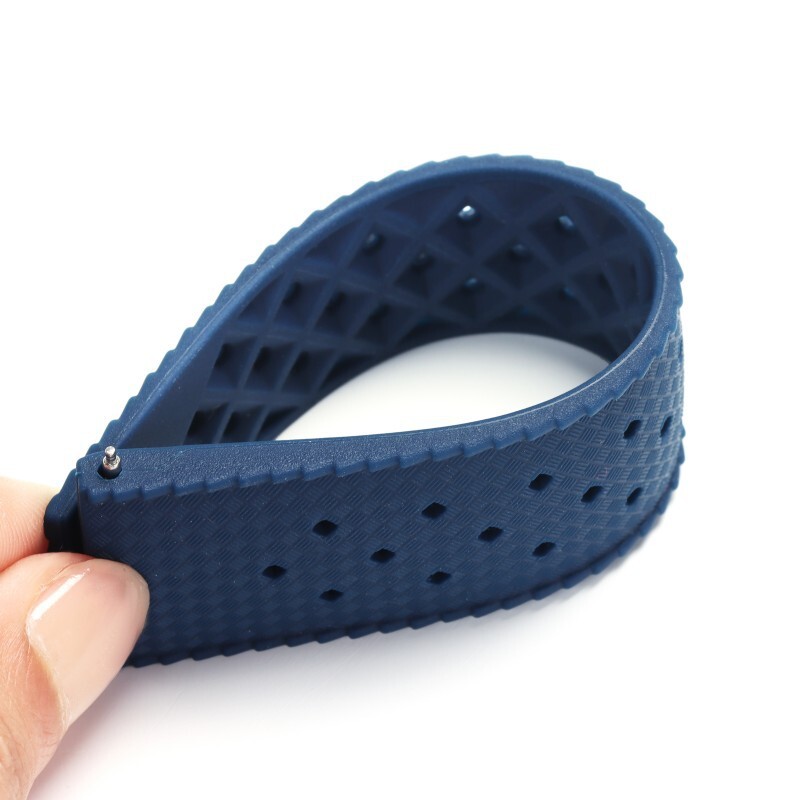 Porous Breathable Silicone TPU Watch Strap Waterproof Wristbands 20/22 Universal